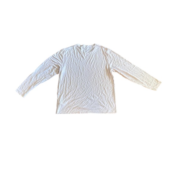 Men XL Theory Gaskell NL Anemone White Long Sleeve Crewneck Shirt Top Tee - Picture 3 of 5